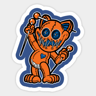 Happy VooDoo Kitty Cat Doll Orange and Reflex Blue Sticker